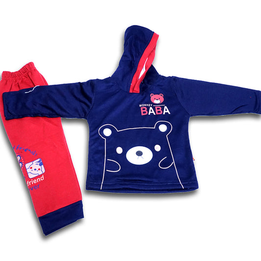 kids pullover cartoon bear style hoodie