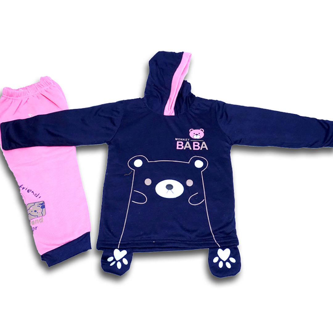 kids pullover cartoon bear style hoodie