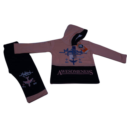 Plane aviator designed pull over hoodie for kids