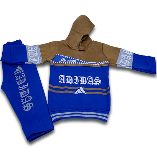 Fleece ribbed cuff hem hoodie for kids