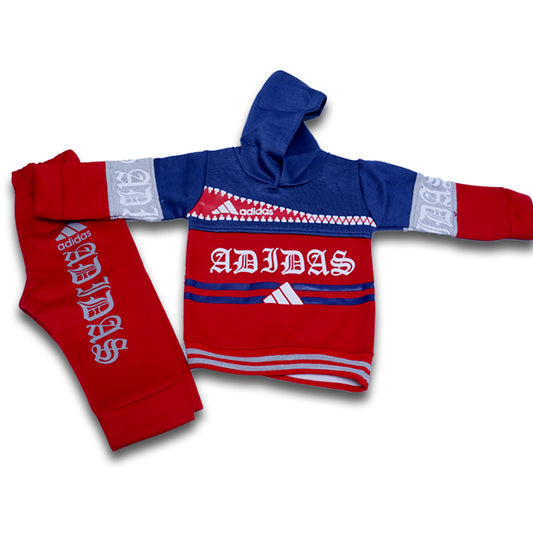 Fleece ribbed cuff hem hoodie for kids