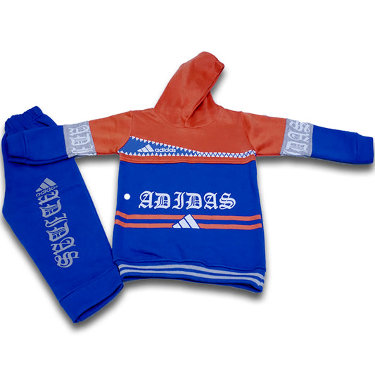 Fleece ribbed cuff hem hoodie for kids