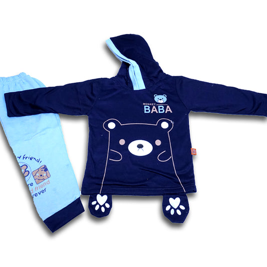 kids pullover cartoon bear style hoodie