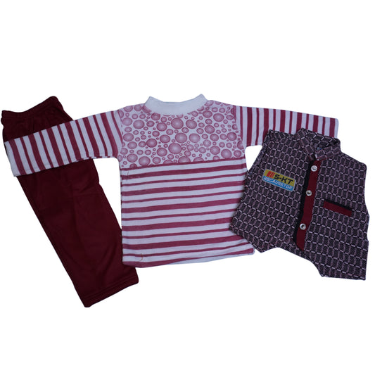 Kids soft cotton shirt with waistcoat and trouser