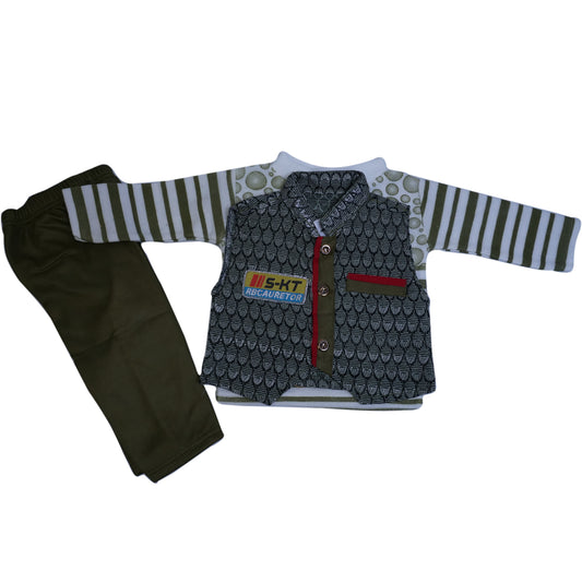 Kids soft cotton shirt with waistcoat and trouser
