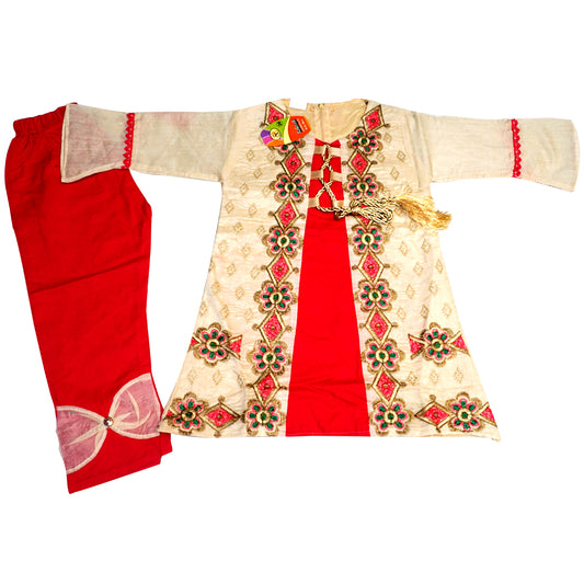 Fancy Embroided Open Shirt for Girls