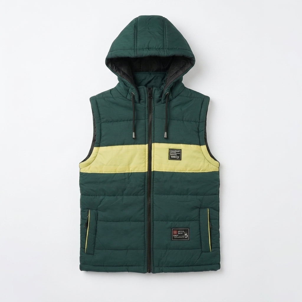Boys Sleeveless Puffer Jacket in Blue | Kids Winter Parachute Jacket