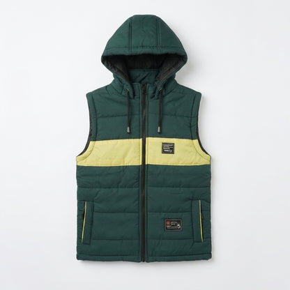 Boys Sleeveless Puffer Jacket in Red | Kids Winter Parachute Jacket