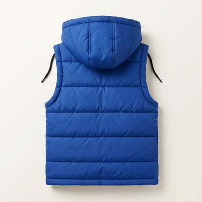Boys Sleeveless Puffer Jacket in Blue | Kids Winter Parachute Jacket