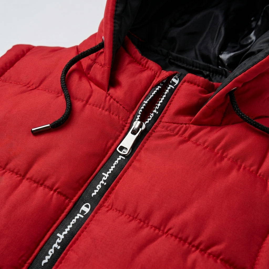 Boys Sleeveless Puffer Jacket in Red | Kids Winter Parachute Jacket