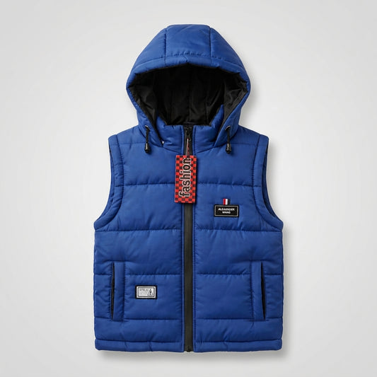 Boys Sleeveless Puffer Jacket in Green | Kids Winter Parachute Jacket