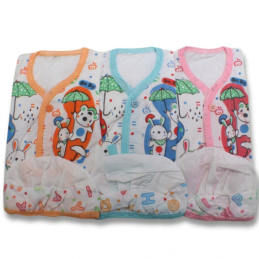 New born baby suits in cotton (pack of 3)