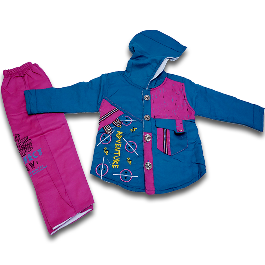 Fancy embroided hood with printed pent