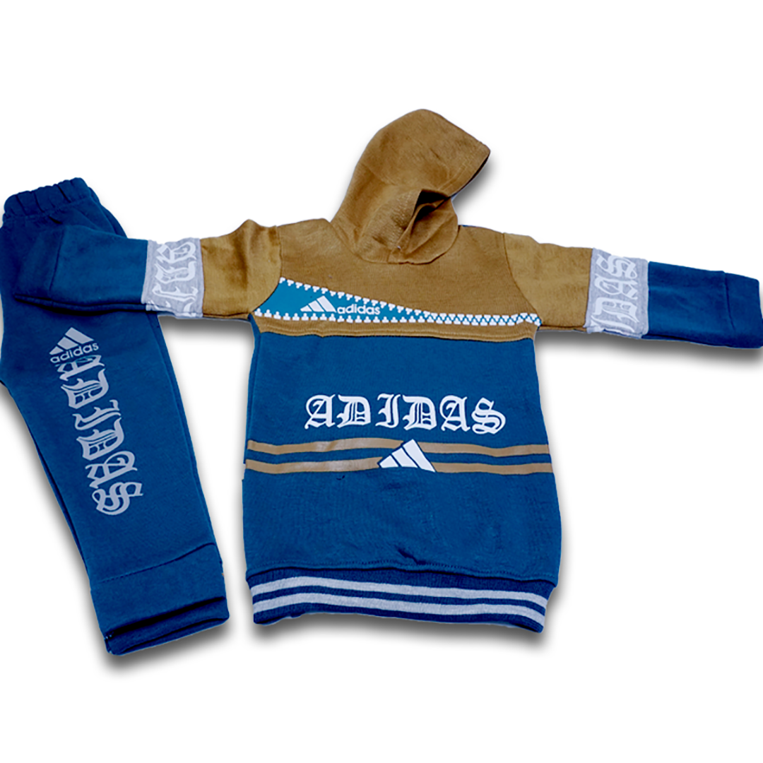 Fleece ribbed cuff hem hoodie for kids