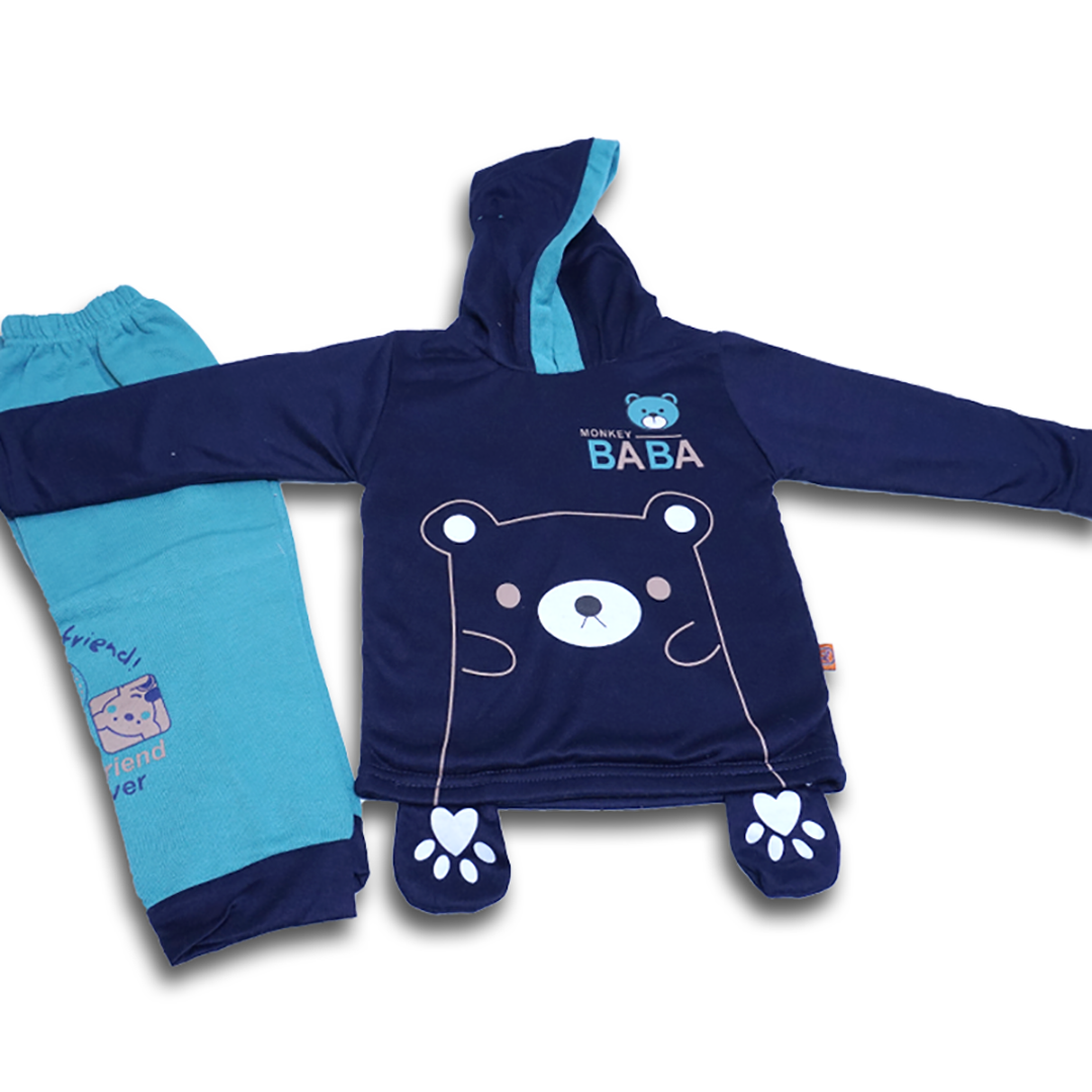 kids pullover cartoon bear style hoodie