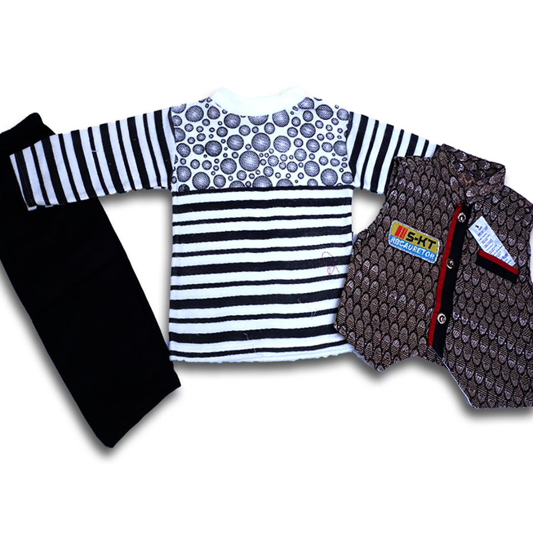 Kids soft cotton shirt with waistcoat and trouser