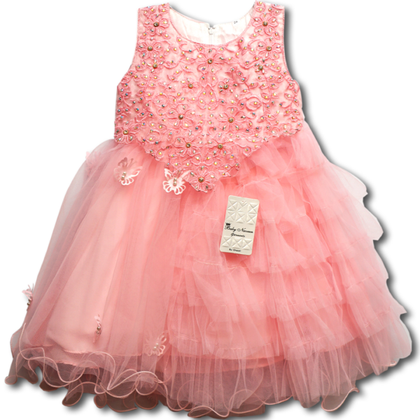 Fancy Embroided Ruffle layered Little Girls Dress