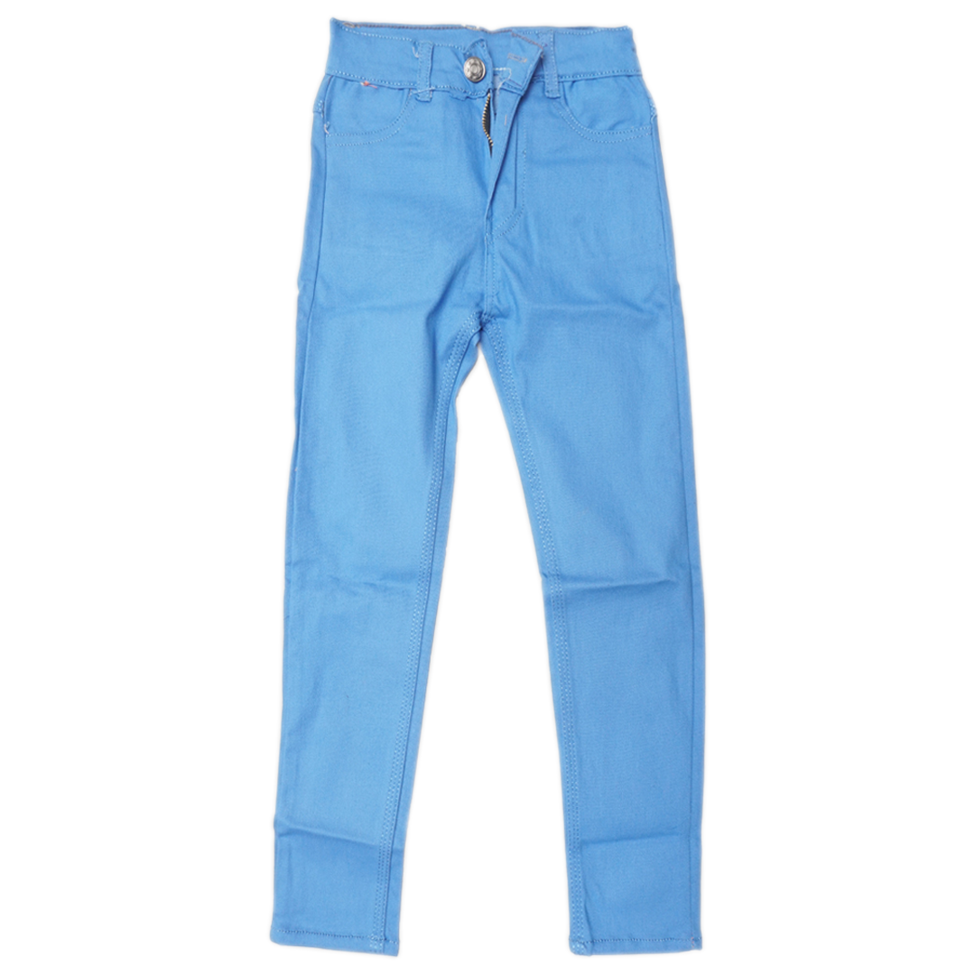 Cotton jeans for boys in sky blue color