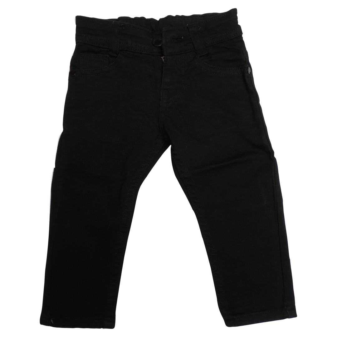Cotton stretchable jeans for boys in black color
