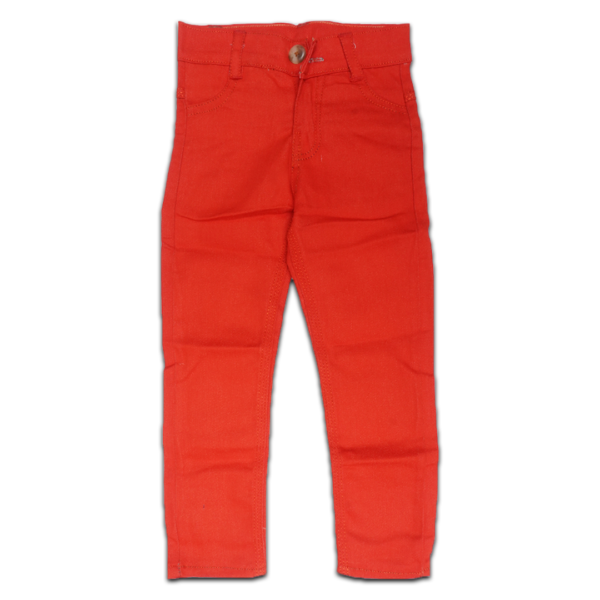 Cotton jeans in red color for boys