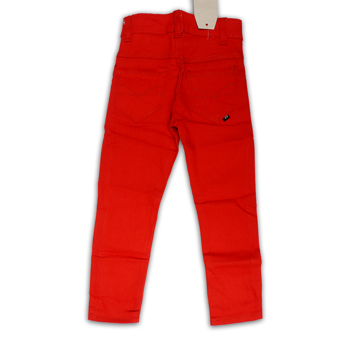 Cotton jeans in red color for boys - Image 2