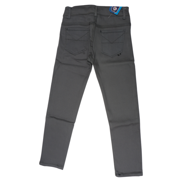 Stretchable cotton jeans for boys in grey color - Image 2