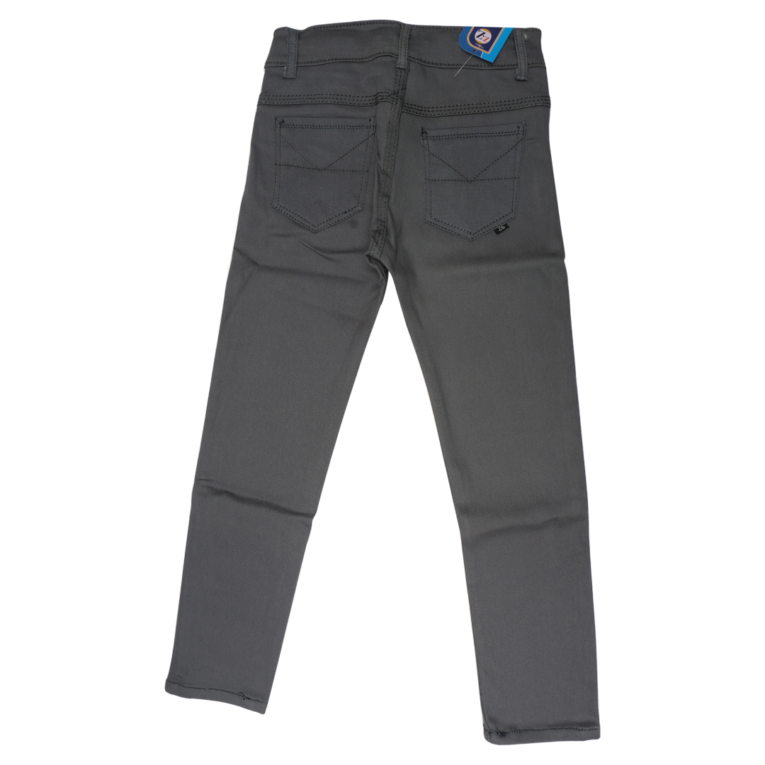 Stretchable cotton jeans for boys in grey color - Image 2