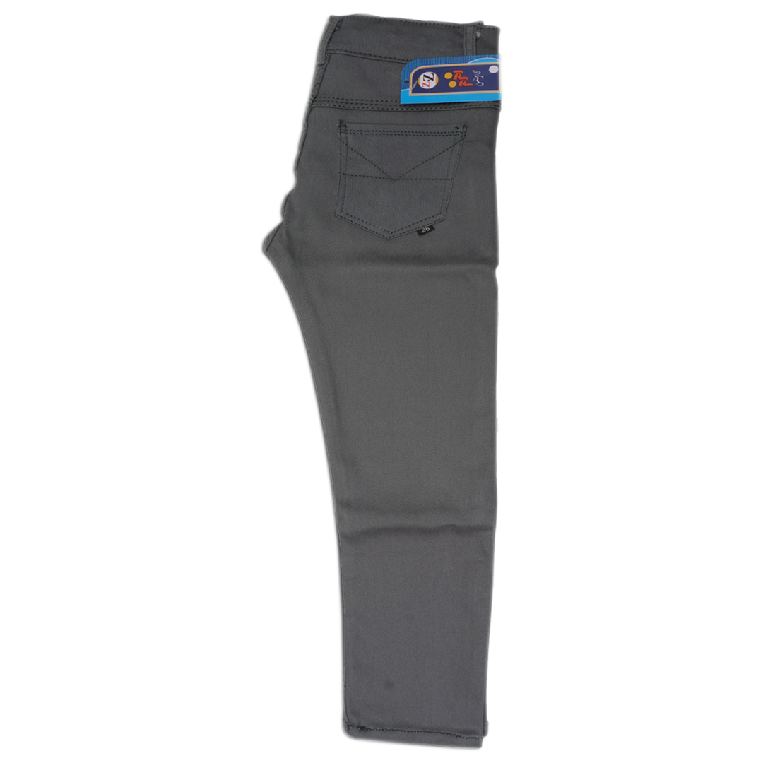 Stretchable cotton jeans for boys in grey color - Image 3