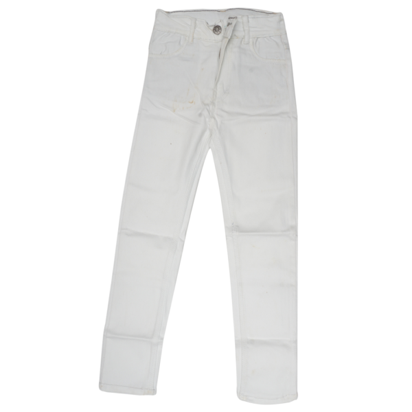 Stretchable cotton jeans for boys in white color