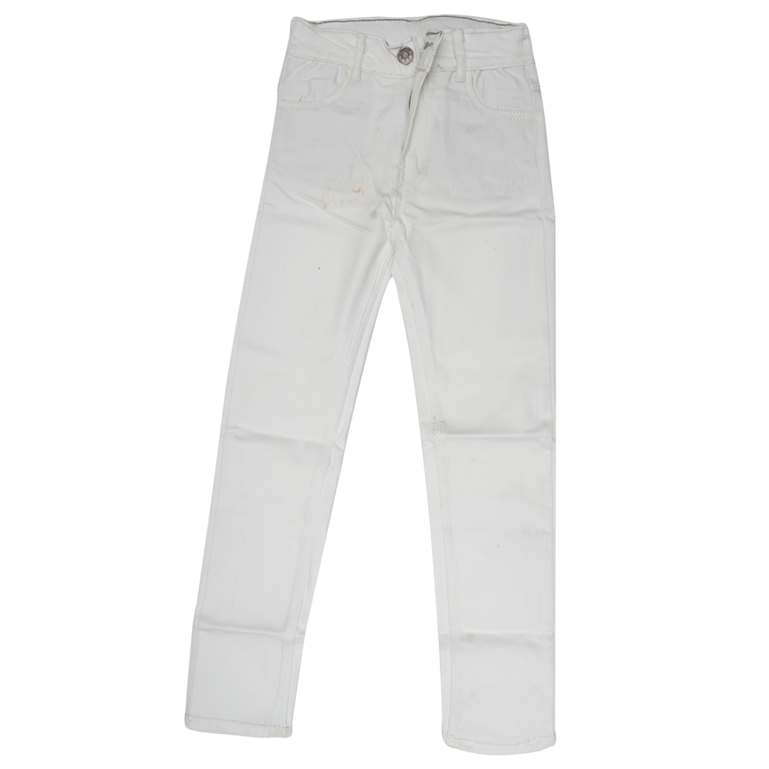 Stretchable cotton jeans for boys in white color