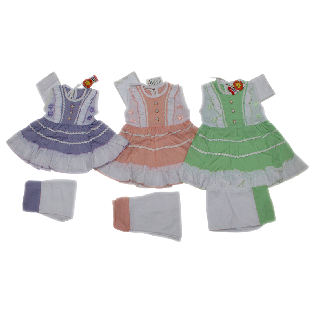 Simple design frill frock for young girls