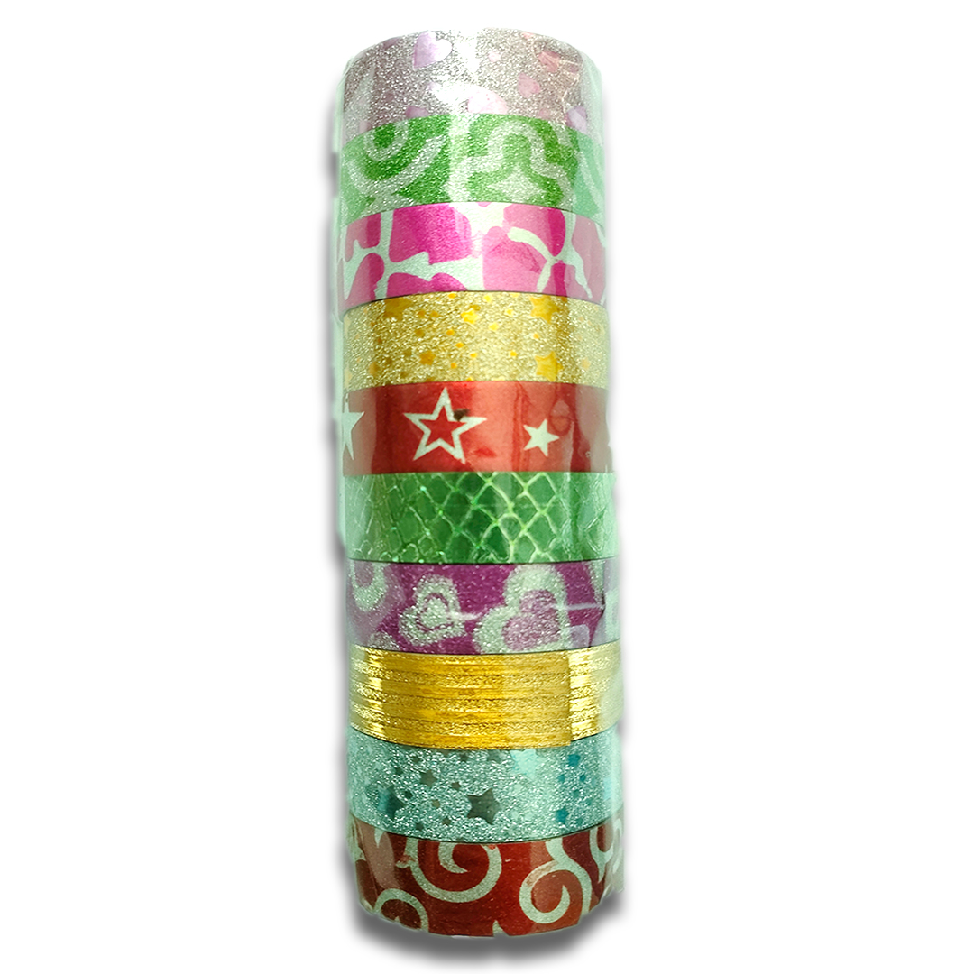 Colorful hologram gift wrapping tape(pack of 10)