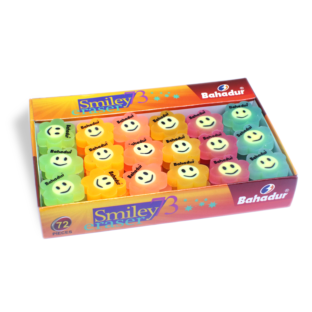 Bahadur smiley eraser pack (72 pcs)