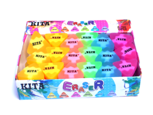 Bahadur triangle shape cute erasers (72 pcs)