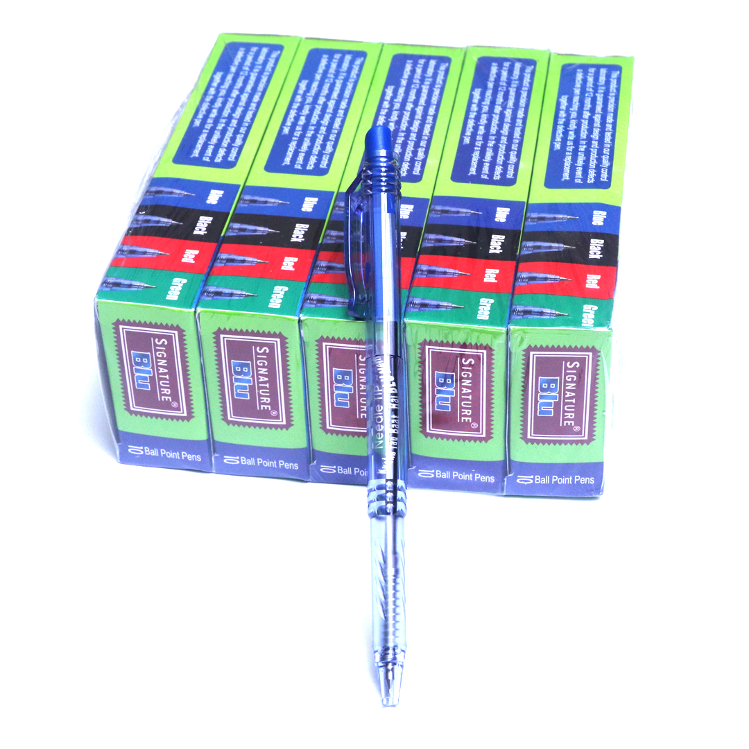 Signature blu ball pens 4 boxes set