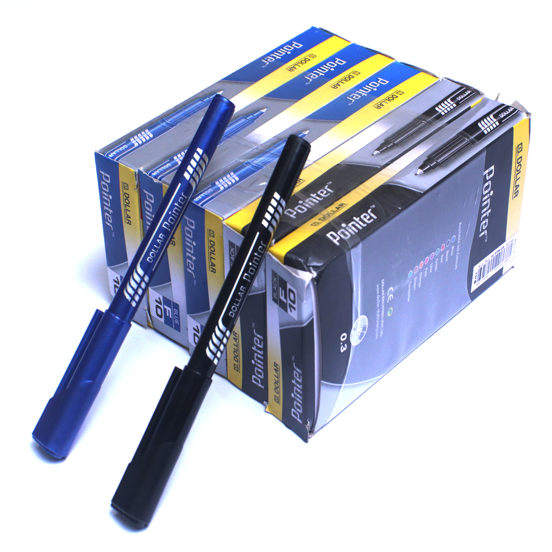 Dollar fine liner pointer 4 packs set in blue and black color