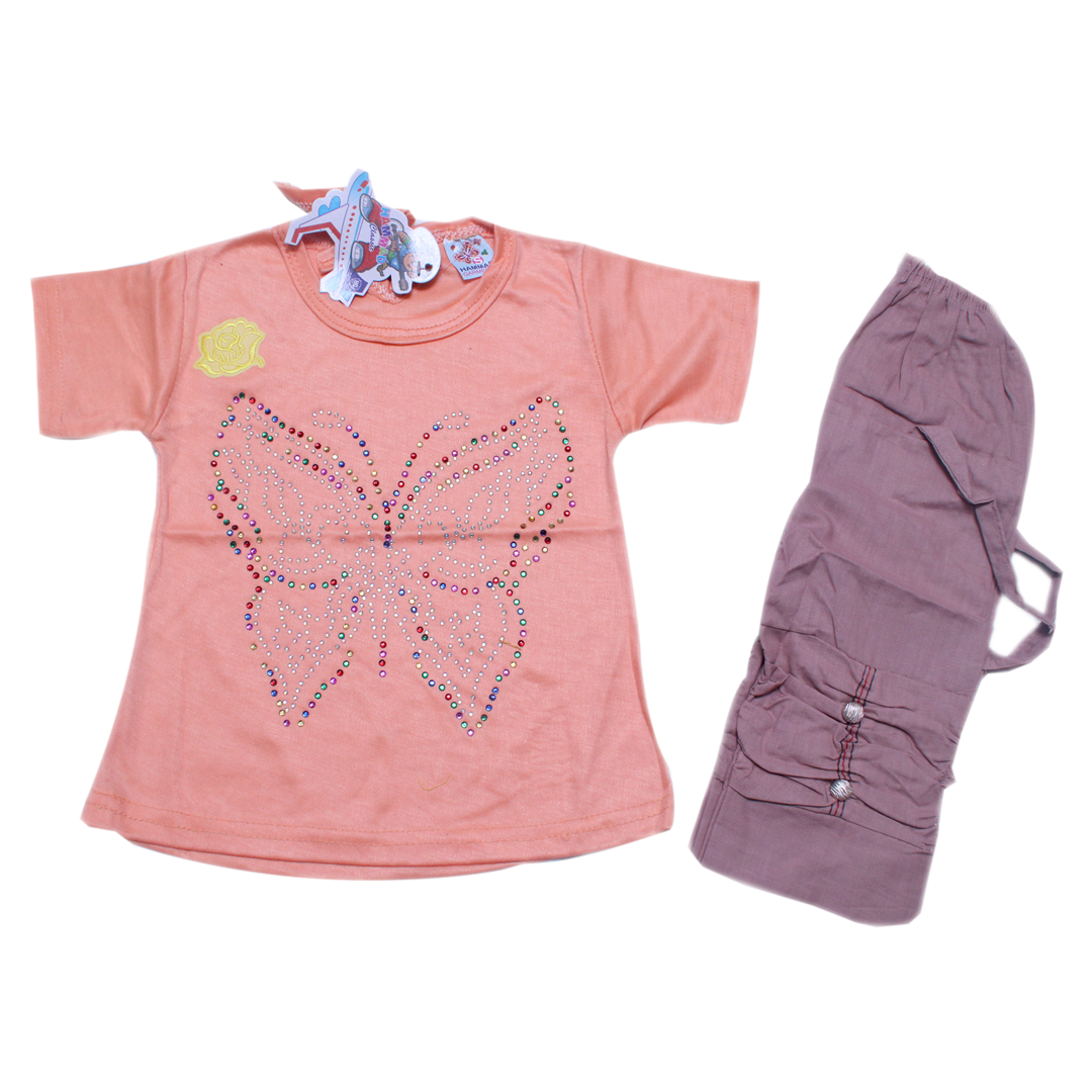 Stylish butterfly shirt and trouser for little girls