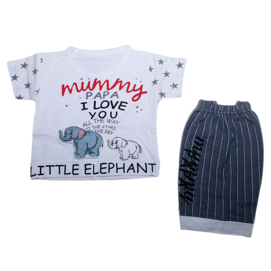 Fancy cute elephant cartoon style shirt and trouser for babies