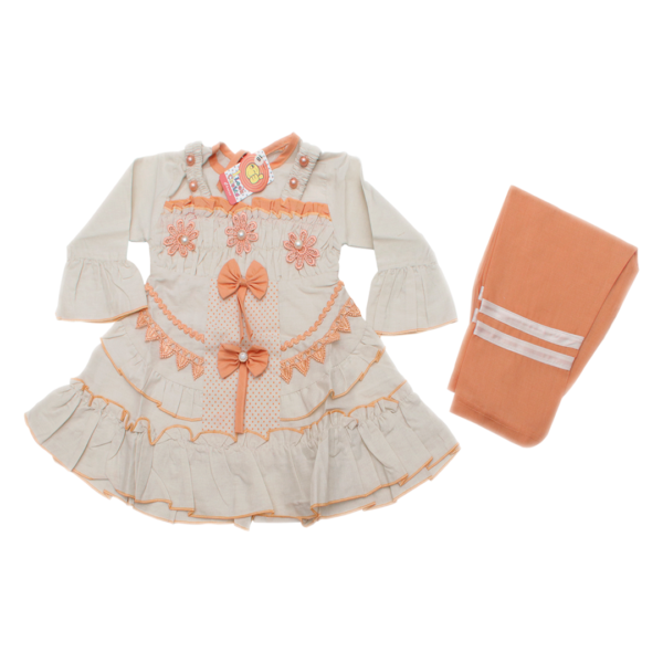 Casual simple lace design frock for little girls