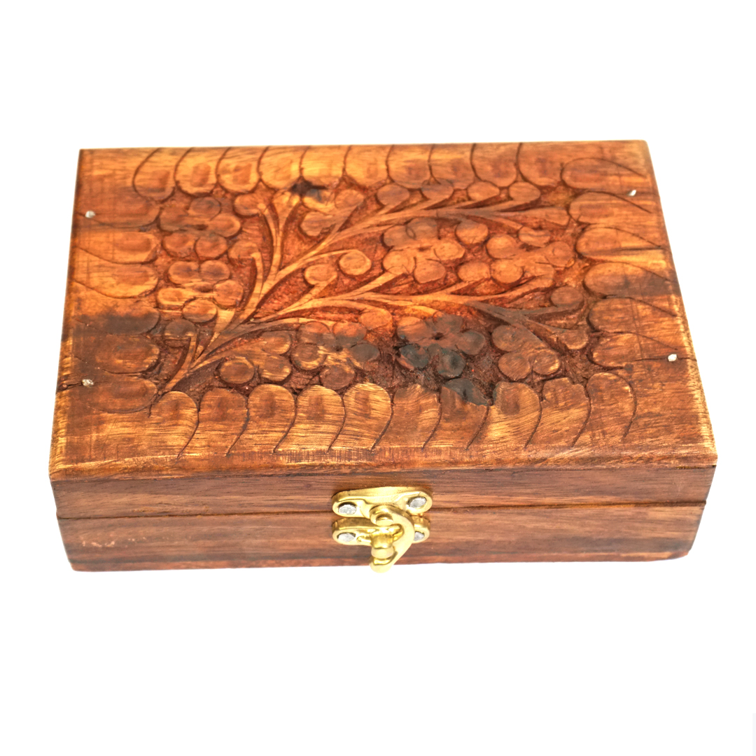 Antique wooden jewelry box