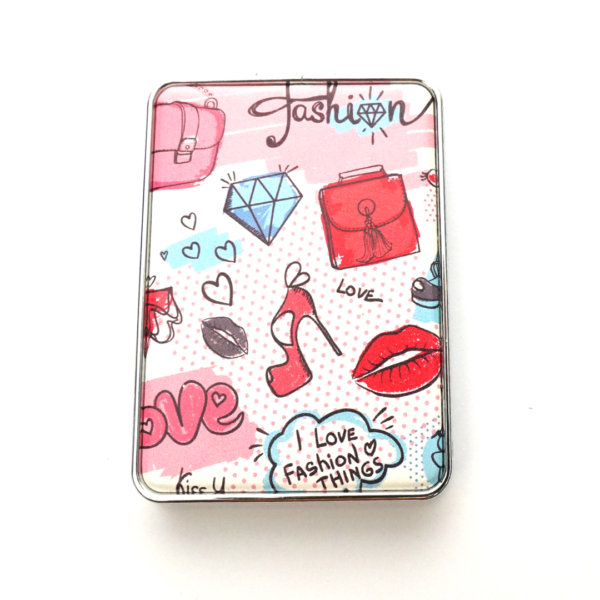 Beautiful Designed Compact Pocket Mirror-Pink Color - Image 2