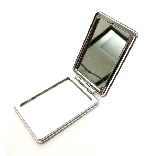 Beautiful Designed Compact Pocket Mirror-Pink Color - Image 3