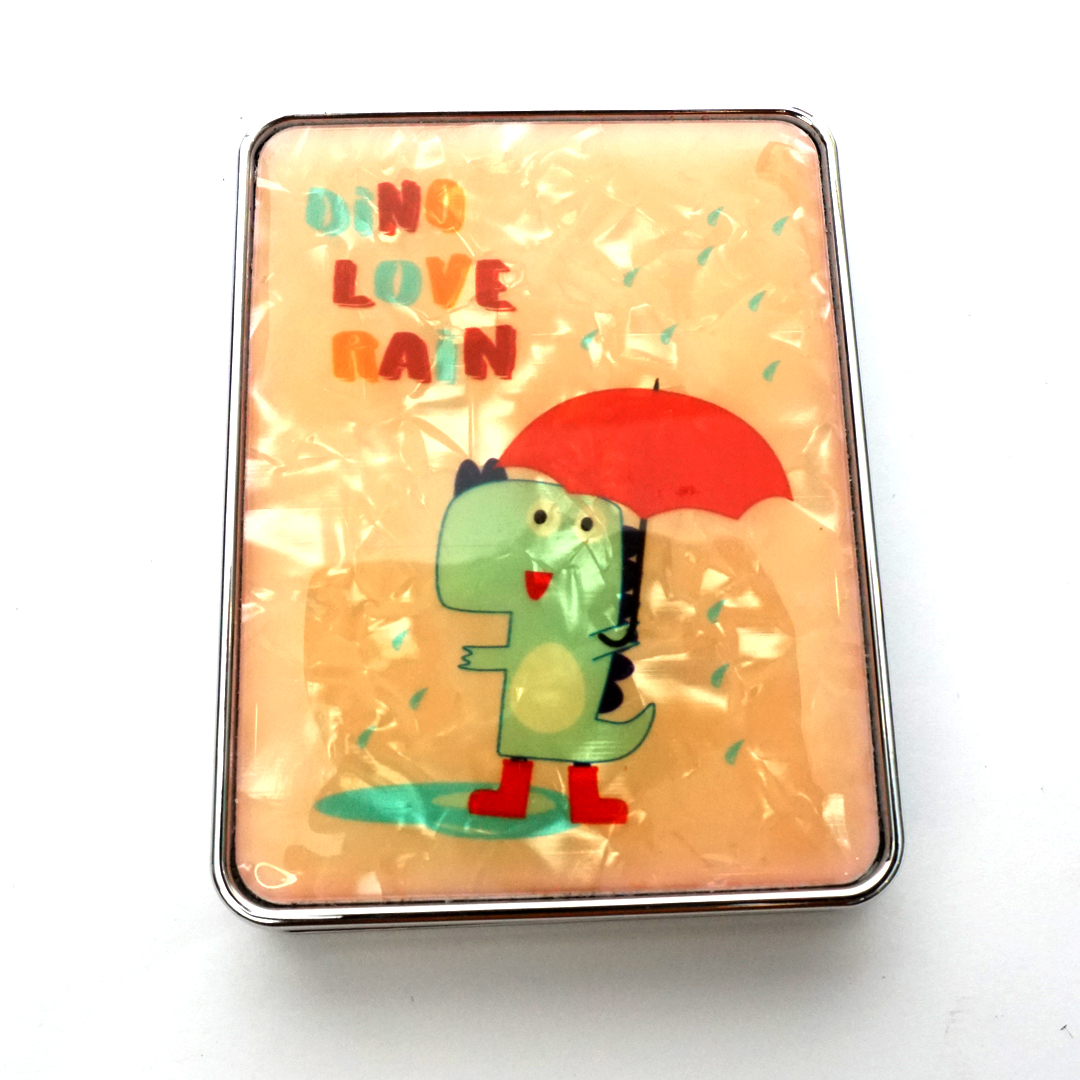 Beautiful Designed Compact Pocket Mirror-Orange Color