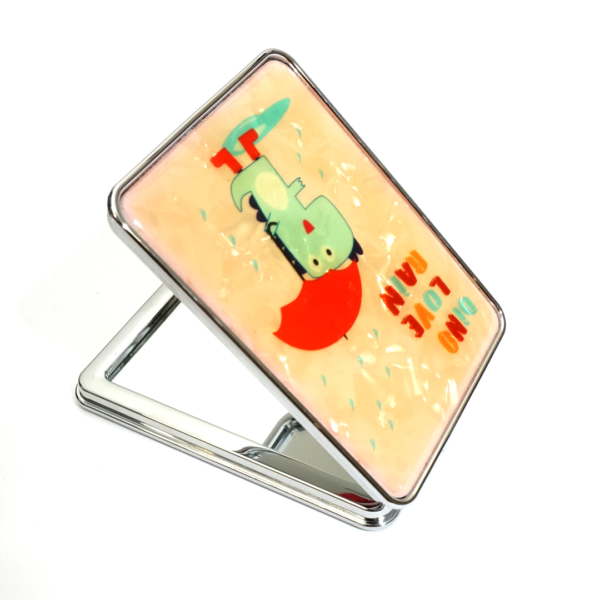 Beautiful Designed Compact Pocket Mirror-Orange Color - Image 2