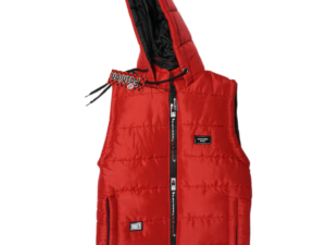 Sleeveless Parachute Jacket-Red Color
