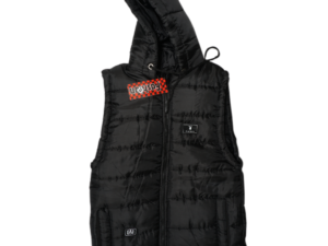 Sleeveless Puffer Parachute Jacket-Black Color