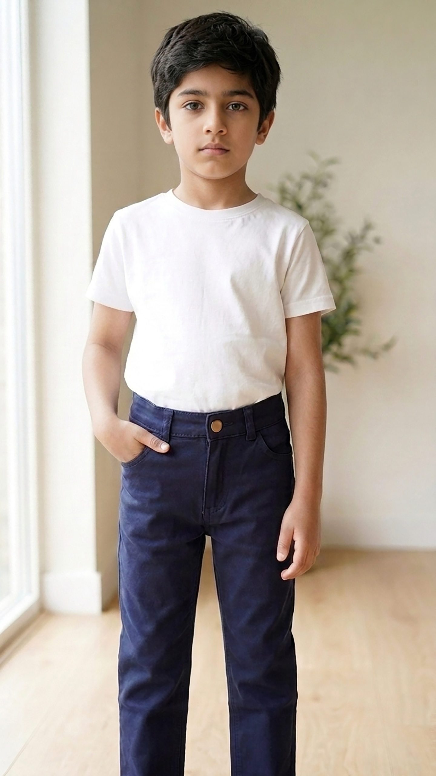 Cotton jeans for boys in royal blue color